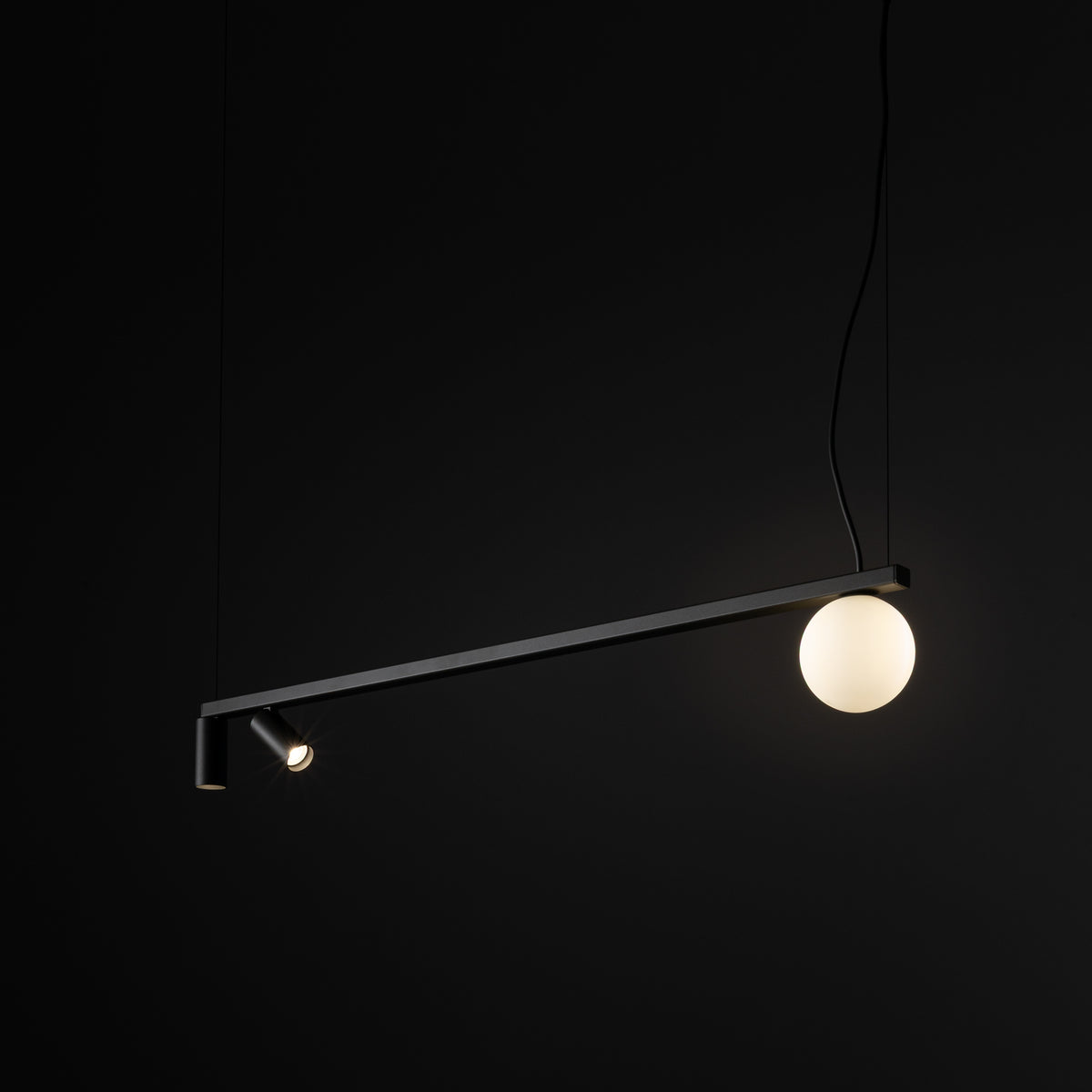 Nowodvorski Lampa wisząca FOURTY 10W only LED 50/60Hz - Aluminium lakierowane - Umbra gray 11471 - lampa włączona