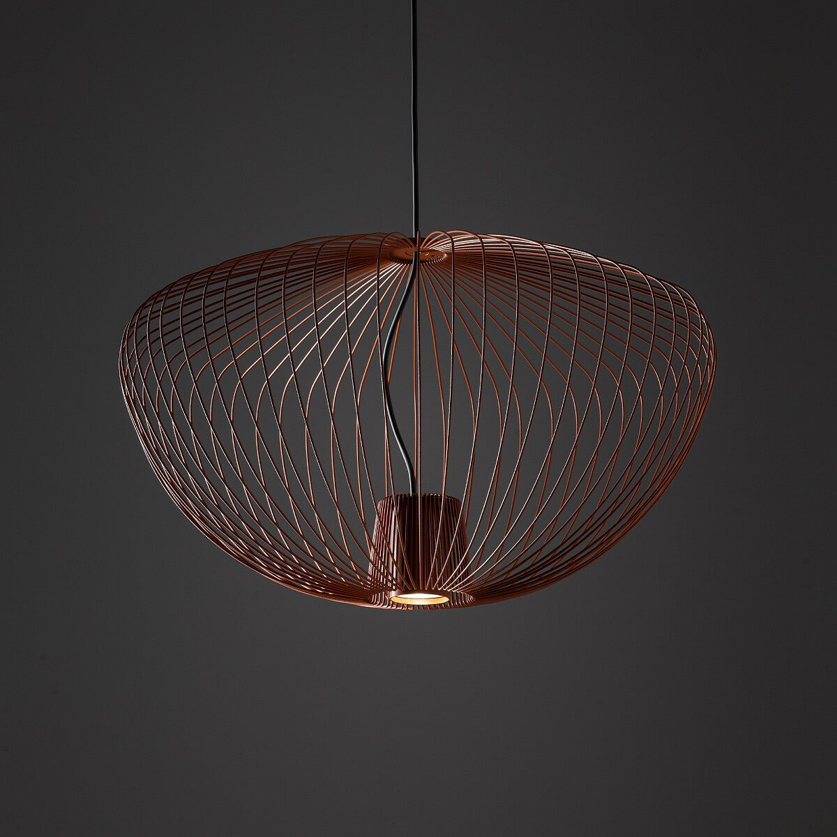 Nowodvorski Lampa wisząca PUMPKIN M 10W only LED 50/60Hz - Stal lakierowana - Terracotta 11495 - lampa włączona