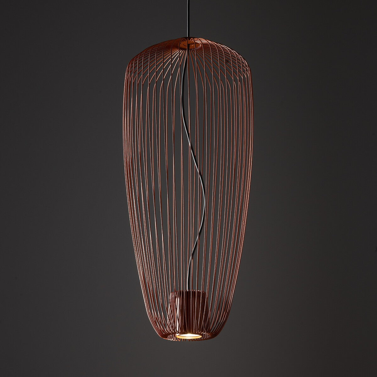 Nowodvorski Lampa wisząca PUMPKIN S 10W only LED 50/60Hz - Stal lakierowana - Terracotta 11496 - lampa włączona
