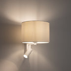 Nowodvorski Kinkiet regulowany z włącznikiem LUSSO 10W only LED, 10W only LED 220-230 50/60 - Tkanina - Biały 11520