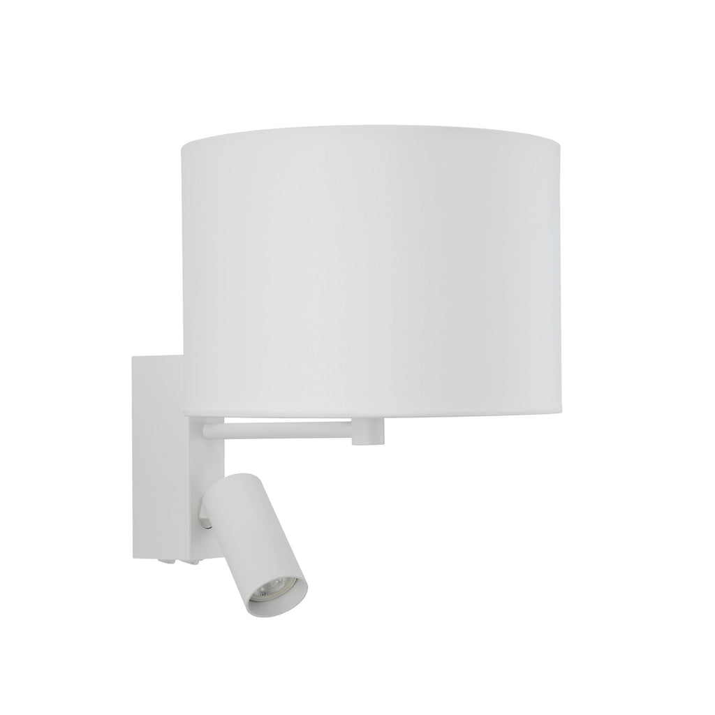 Nowodvorski Kinkiet regulowany z włącznikiem LUSSO 10W only LED, 10W only LED 220-230 50/60 - Tkanina - Biały 11520