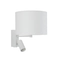 Nowodvorski Kinkiet regulowany z włącznikiem LUSSO 10W only LED, 10W only LED 220-230 50/60 - Tkanina - Biały 11520