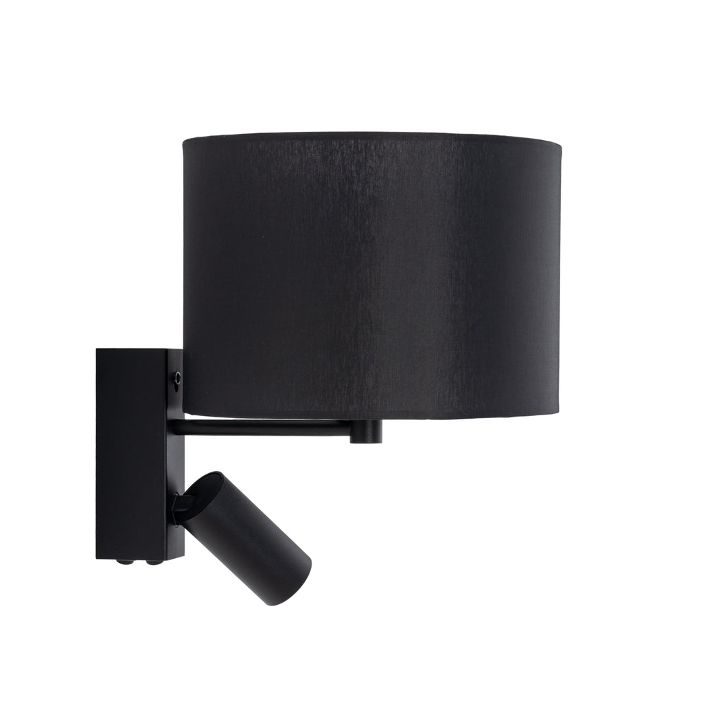 Nowodvorski Kinkiet regulowany z włącznikiem LUSSO 10W only LED, 10W only LED 220-230 50/60 - Tkanina - Czarny 11521