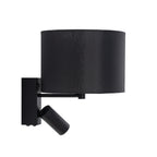 Nowodvorski Kinkiet regulowany z włącznikiem LUSSO 10W only LED, 10W only LED 220-230 50/60 - Tkanina - Czarny 11521
