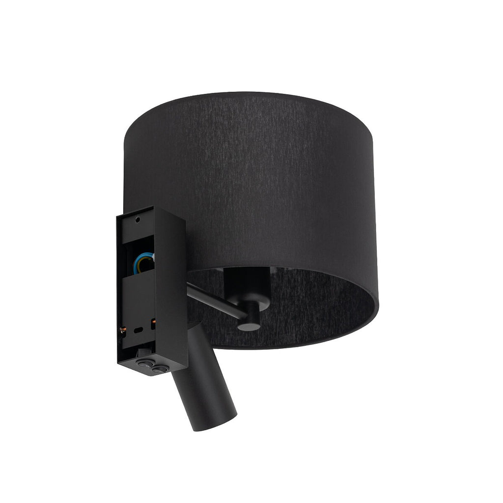 Nowodvorski Kinkiet regulowany z włącznikiem LUSSO 10W only LED, 10W only LED 220-230 50/60 - Tkanina - Czarny 11521
