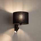 Nowodvorski Kinkiet regulowany z włącznikiem LUSSO 10W only LED, 10W only LED 220-230 50/60 - Tkanina - Czarny 11521