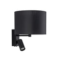 Nowodvorski Kinkiet regulowany z włącznikiem LUSSO 10W only LED, 10W only LED 220-230 50/60 - Tkanina - Czarny 11521