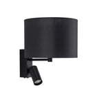 Nowodvorski Kinkiet regulowany z włącznikiem LUSSO 10W only LED, 10W only LED 220-230 50/60 - Tkanina - Czarny 11521