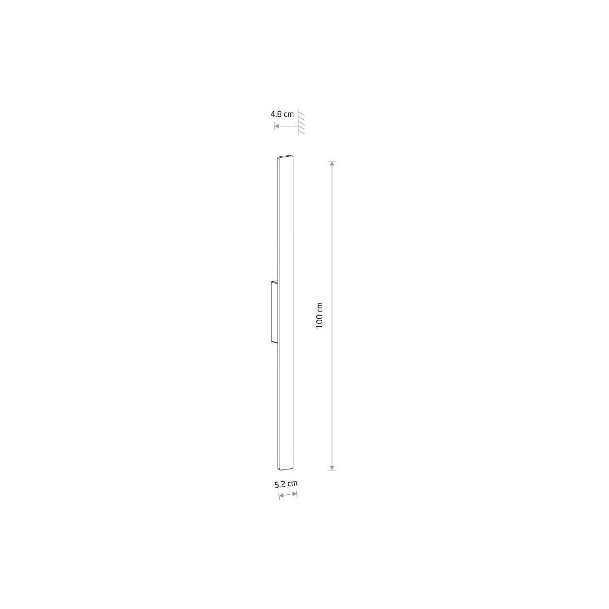 Nowodvorski Lampa ścienna natynkowa DEMI LED M 18W 220-230 50/60 IP54 - Aluminium lakierowane - Czarny 11555