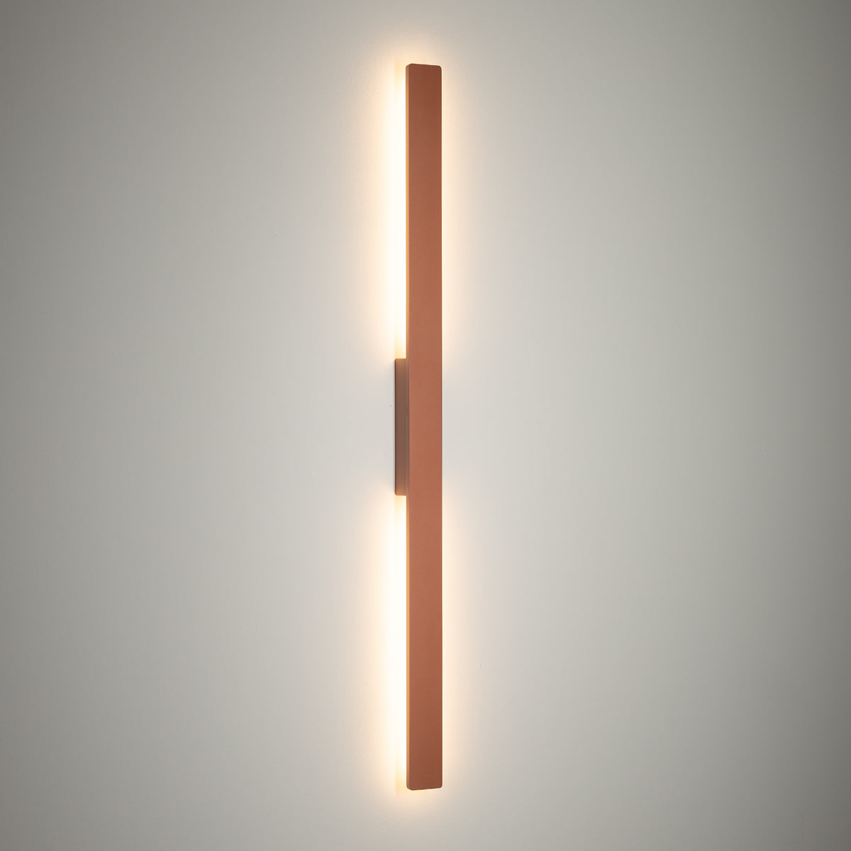 Nowodvorski Lampa ścienna natynkowa DEMI LED M 18W 220-230 50/60 IP54 - Aluminium lakierowane - Terakota 11557 - lampa włączona