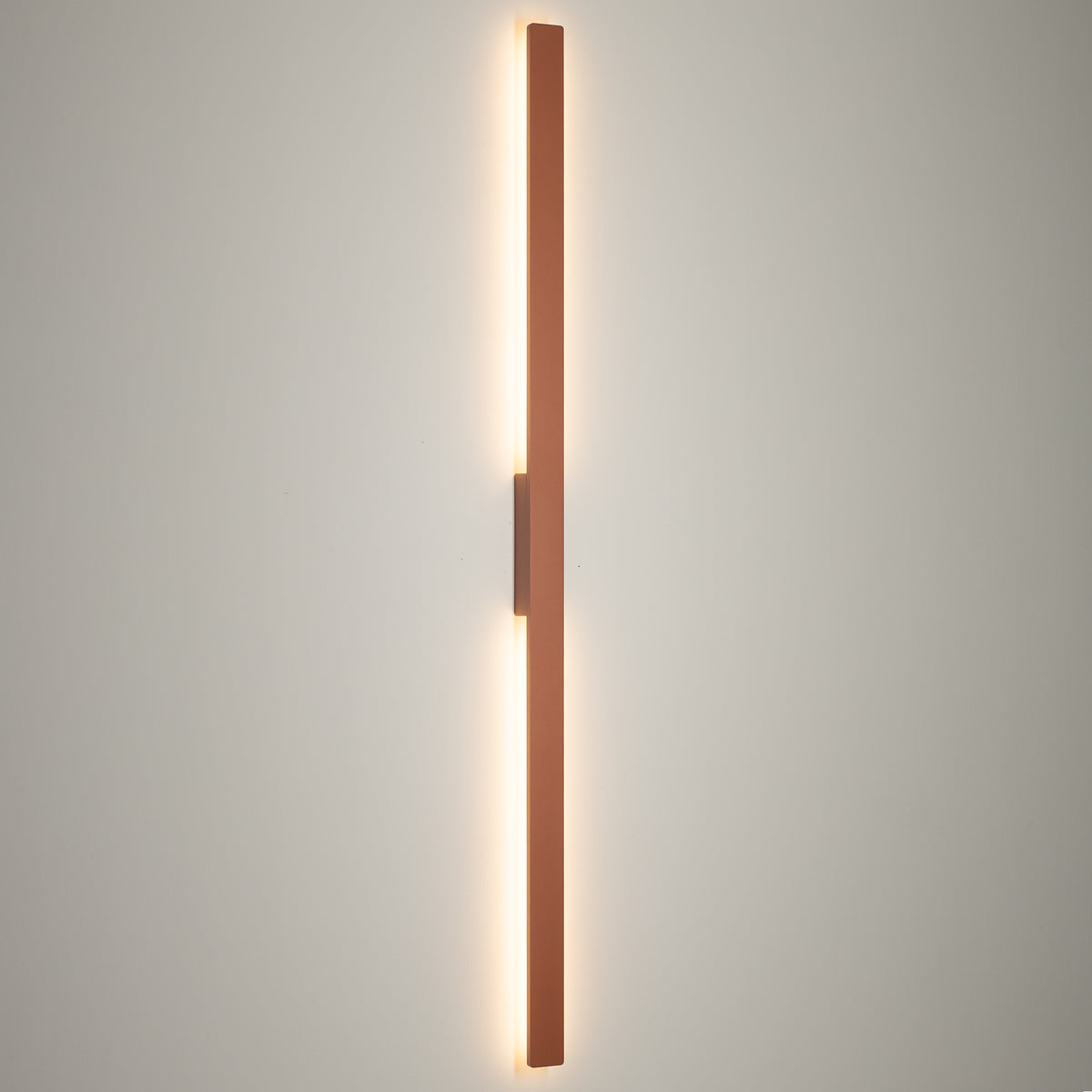Nowodvorski Lampa ścienna natynkowa DEMI LED L 24W 220-230 50/60 IP54 - Aluminium lakierowane - Terakota 11561 - lampa włączona