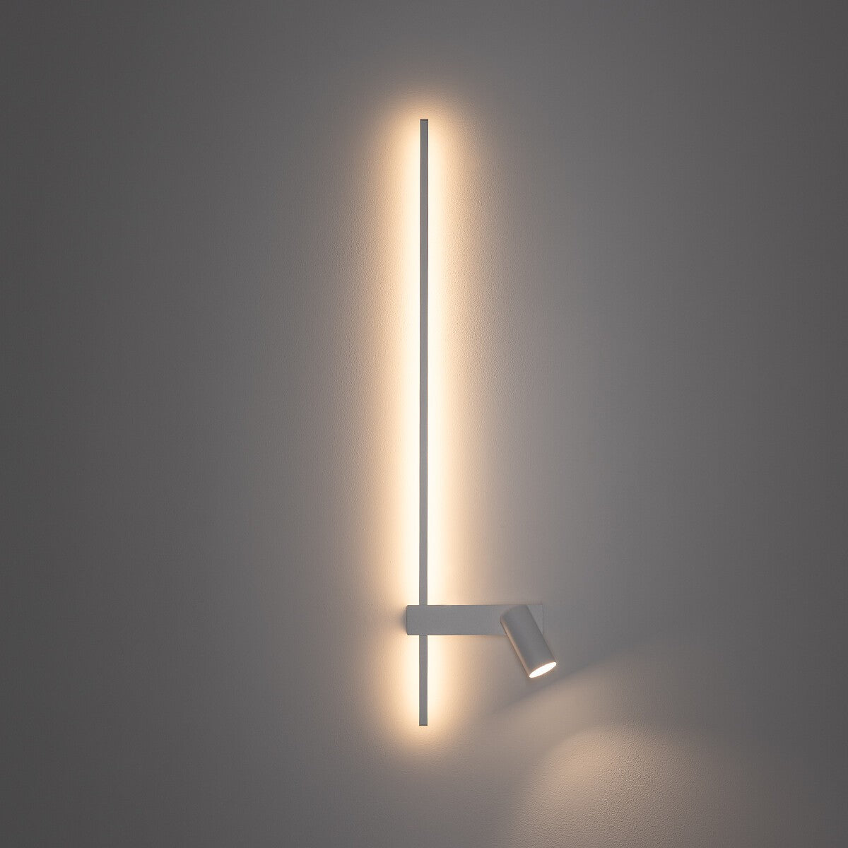 Nowodvorski Kinkiet regulowany z włącznikiem EASY LED LEFT 1x10W only LED, 1x11W LED 50/60Hz - Aluminium - Biały 11578 - lampa włączona