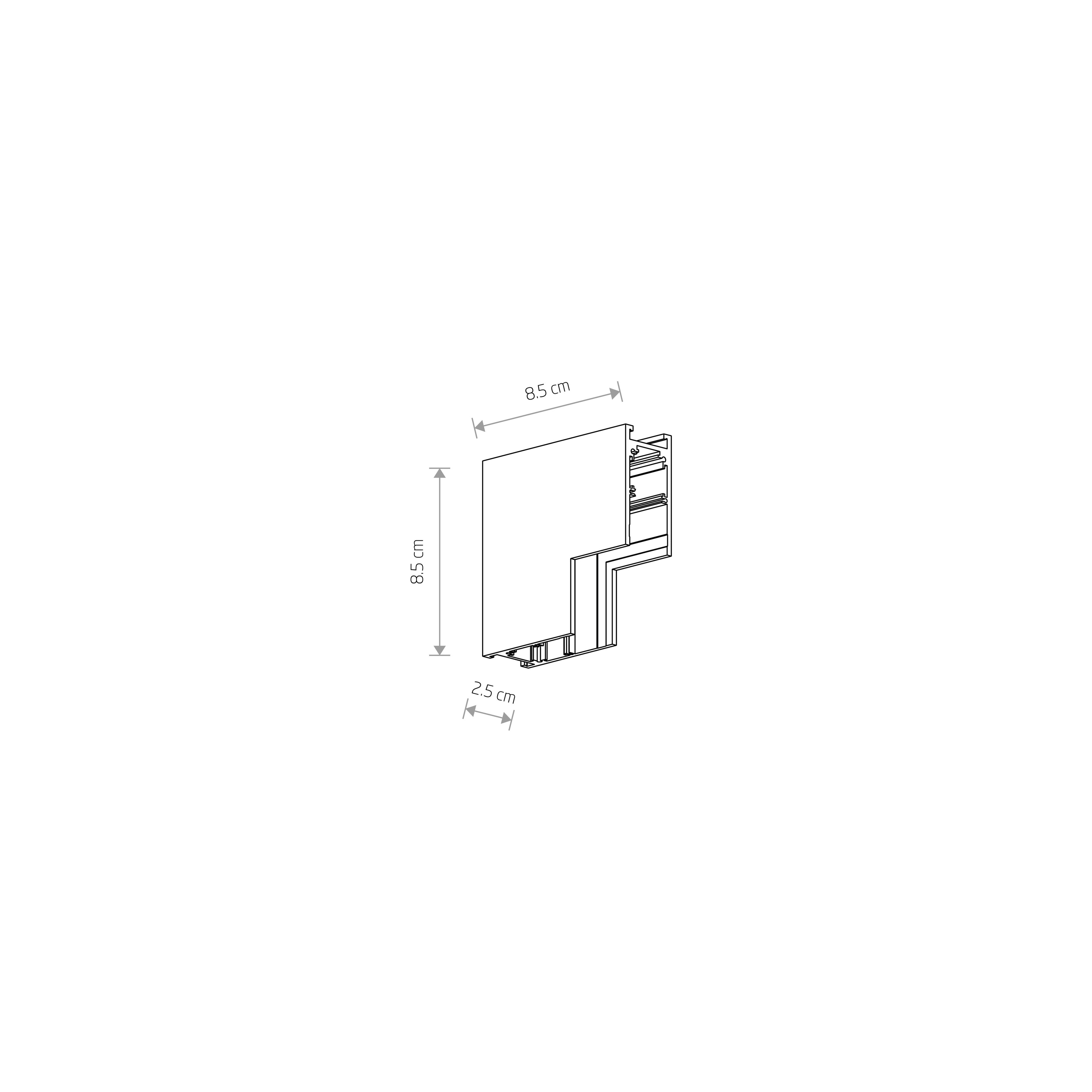 Nowodvorski System szynowy LVM INSIDE CORNER - Aluminium - Biały 11620