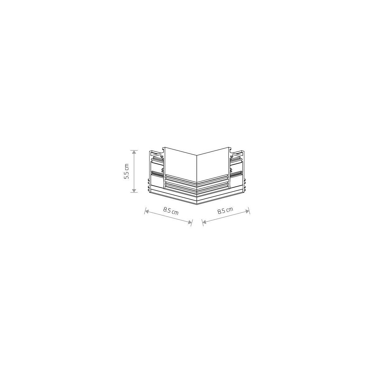 Nowodvorski System szynowy LVM RECESSED HORIZONTAL CORNER - Aluminium - Biały 11622