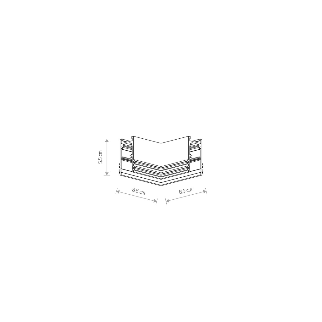 Nowodvorski System szynowy LVM RECESSED HORIZONTAL CORNER - Aluminium - Biały 11622