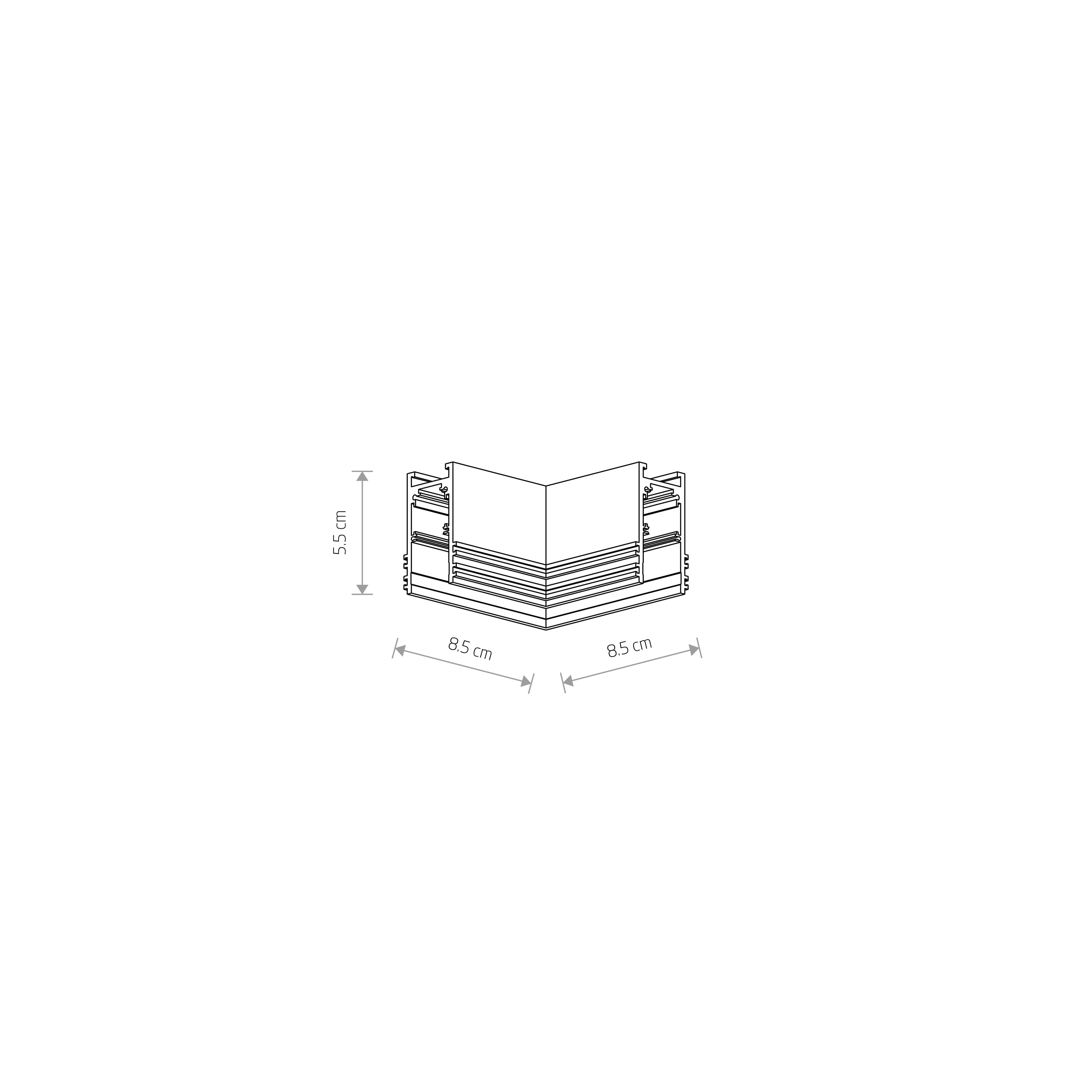 Nowodvorski System szynowy LVM RECESSED HORIZONTAL CORNER - Aluminium - Biały 11622