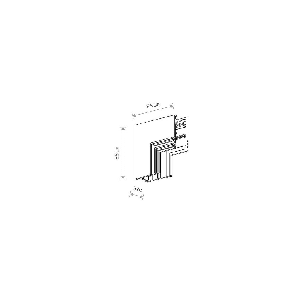 Nowodvorski System szynowy LVM RECESSED INSIDE CORNER - Aluminium - Biały 11623
