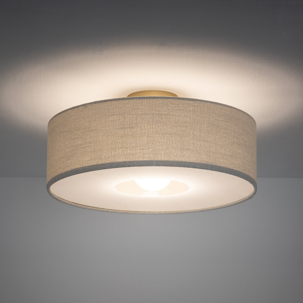 Nowodvorski Lampa przysufitowa SANTANA  M 25W only LED 220-230 50/60 Hz - Tkanina - Kremowy 11651