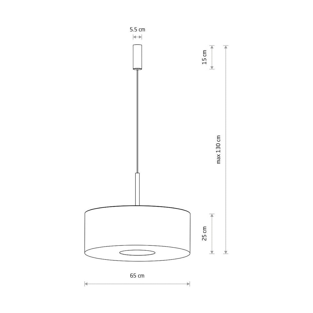 Nowodvorski Lampa wisząca SANTANA  L 25W only LED 220-230 50/60 Hz - Tkanina - Kremowy 11653