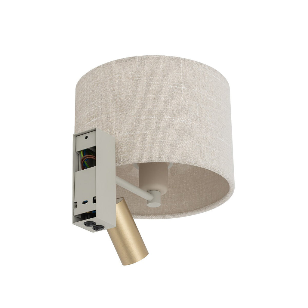 Nowodvorski Kinkiet regulowany z włącznikiem SANTANA A 10W only LED, 10W only LED 220-230 50/60 - Tkanina - Kremowy 11654