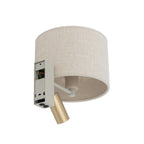 Nowodvorski Kinkiet regulowany z włącznikiem SANTANA A 10W only LED, 10W only LED 220-230 50/60 - Tkanina - Kremowy 11654