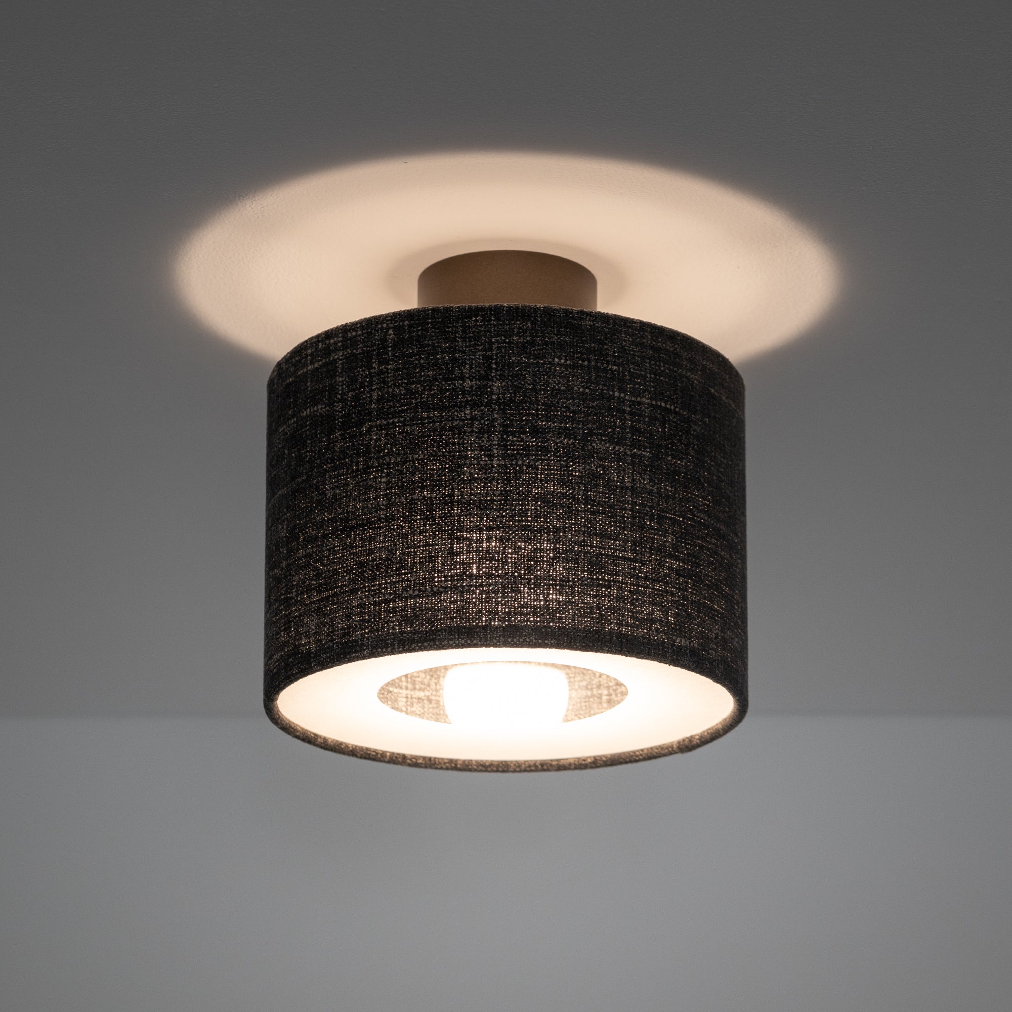 Nowodvorski Lampa przysufitowa AMARELA S 15W only LED 220-230 50/60 Hz - Tkanina - Czarny melanż 11657