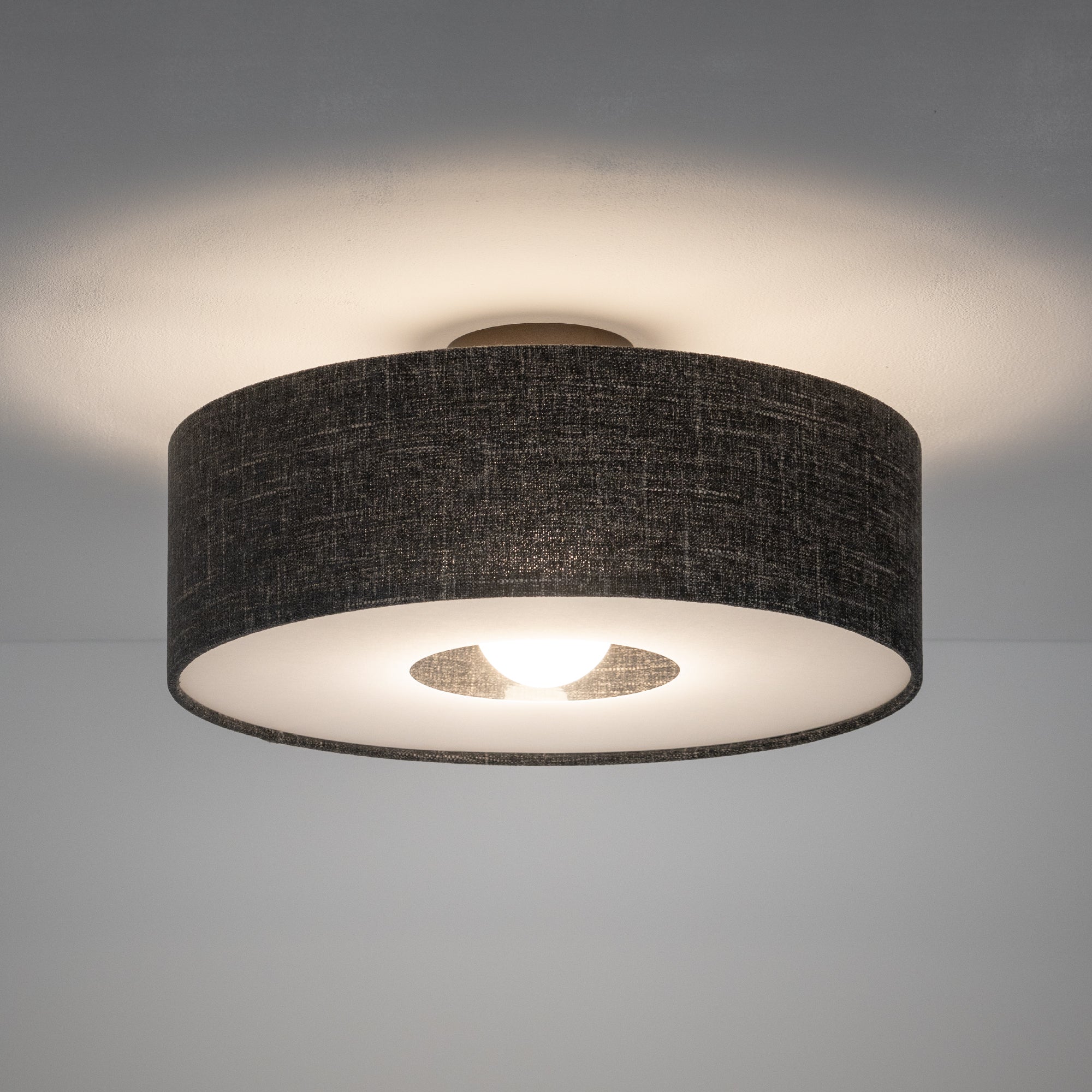 Nowodvorski Lampa przysufitowa AMARELA M 25W only LED 220-230 50/60 Hz - Tkanina - Czarny melanż 11658