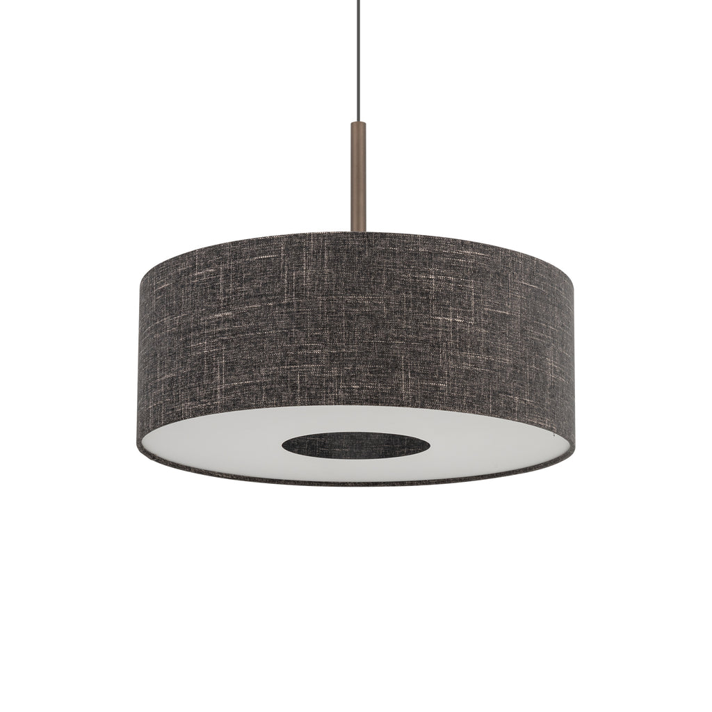 Nowodvorski Lampa wisząca AMARELA M 25W only LED 220-230 50/60 Hz - Tkanina - Czarny melanż 11659