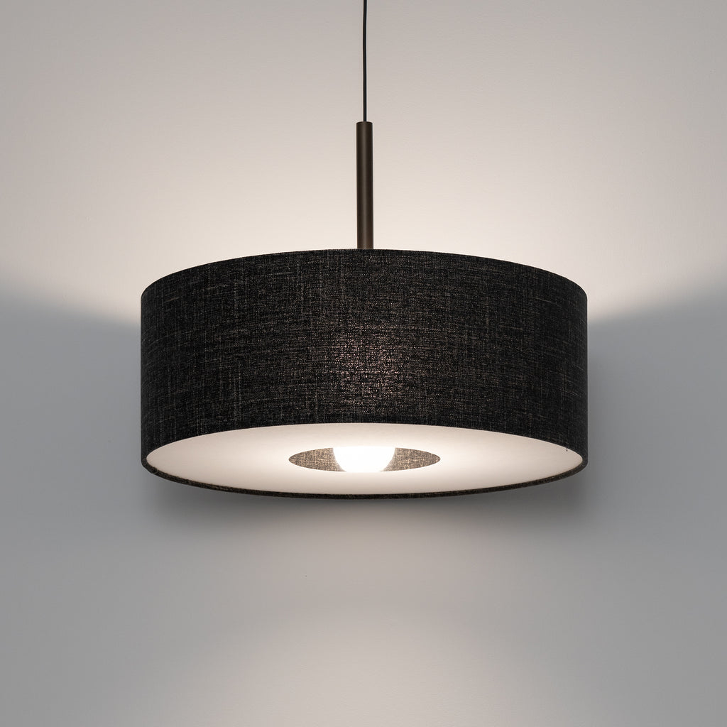 Nowodvorski Lampa wisząca AMARELA M 25W only LED 220-230 50/60 Hz - Tkanina - Czarny melanż 11659
