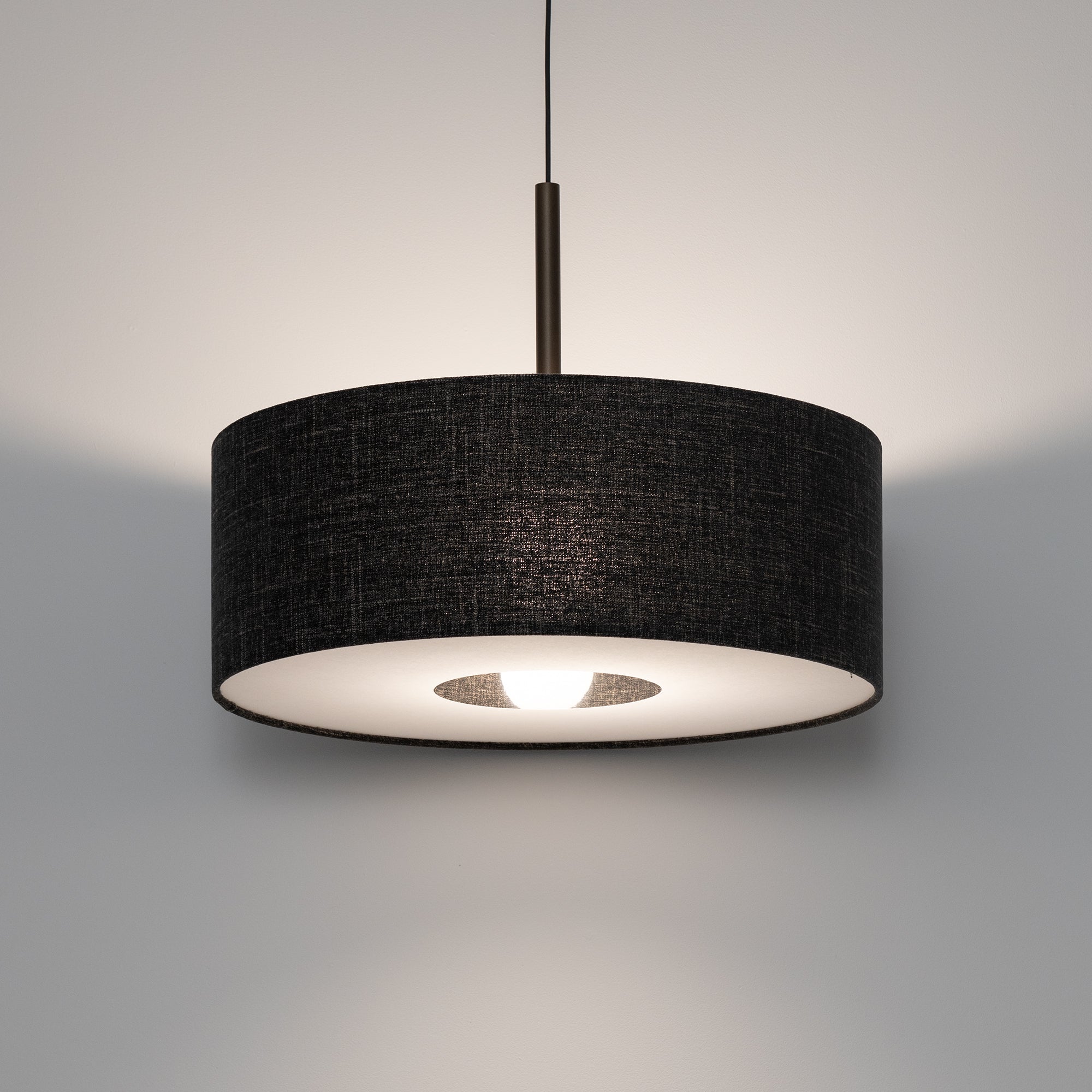 Nowodvorski Lampa wisząca AMARELA M 25W only LED 220-230 50/60 Hz - Tkanina - Czarny melanż 11659