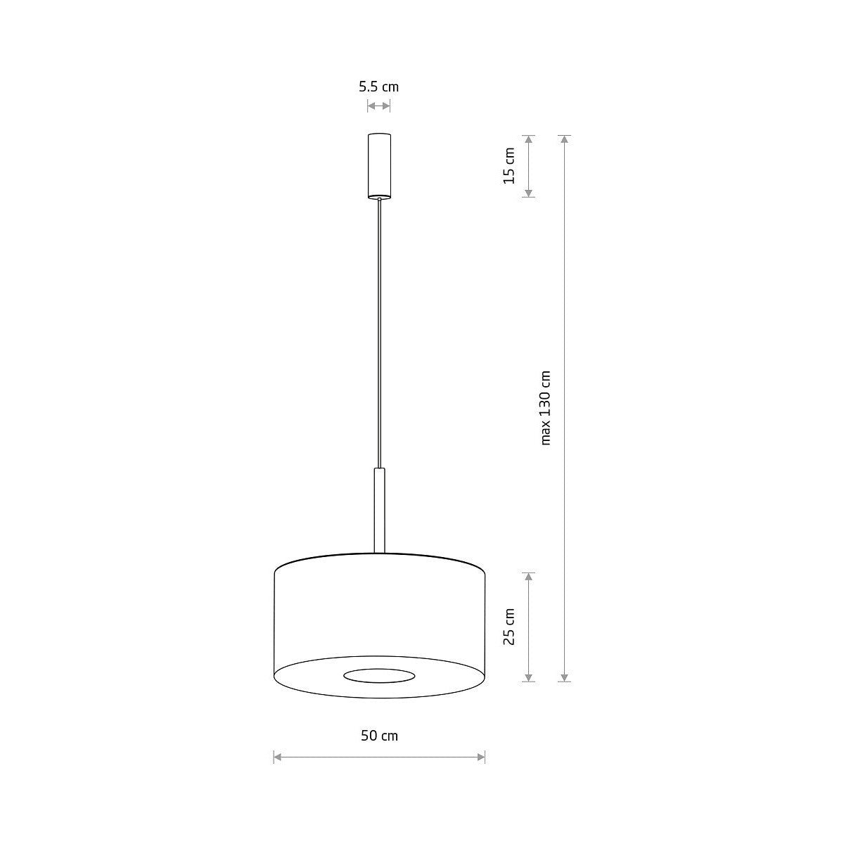 Nowodvorski Lampa wisząca AMARELA M 25W only LED 220-230 50/60 Hz - Tkanina - Czarny melanż 11659