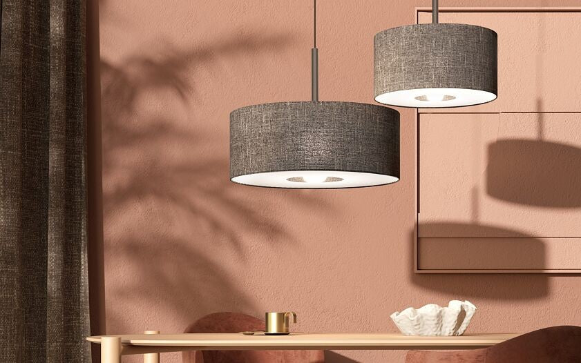 Nowodvorski Lampa wisząca AMARELA M 25W only LED 220-230 50/60 Hz - Tkanina - Czarny melanż 11659