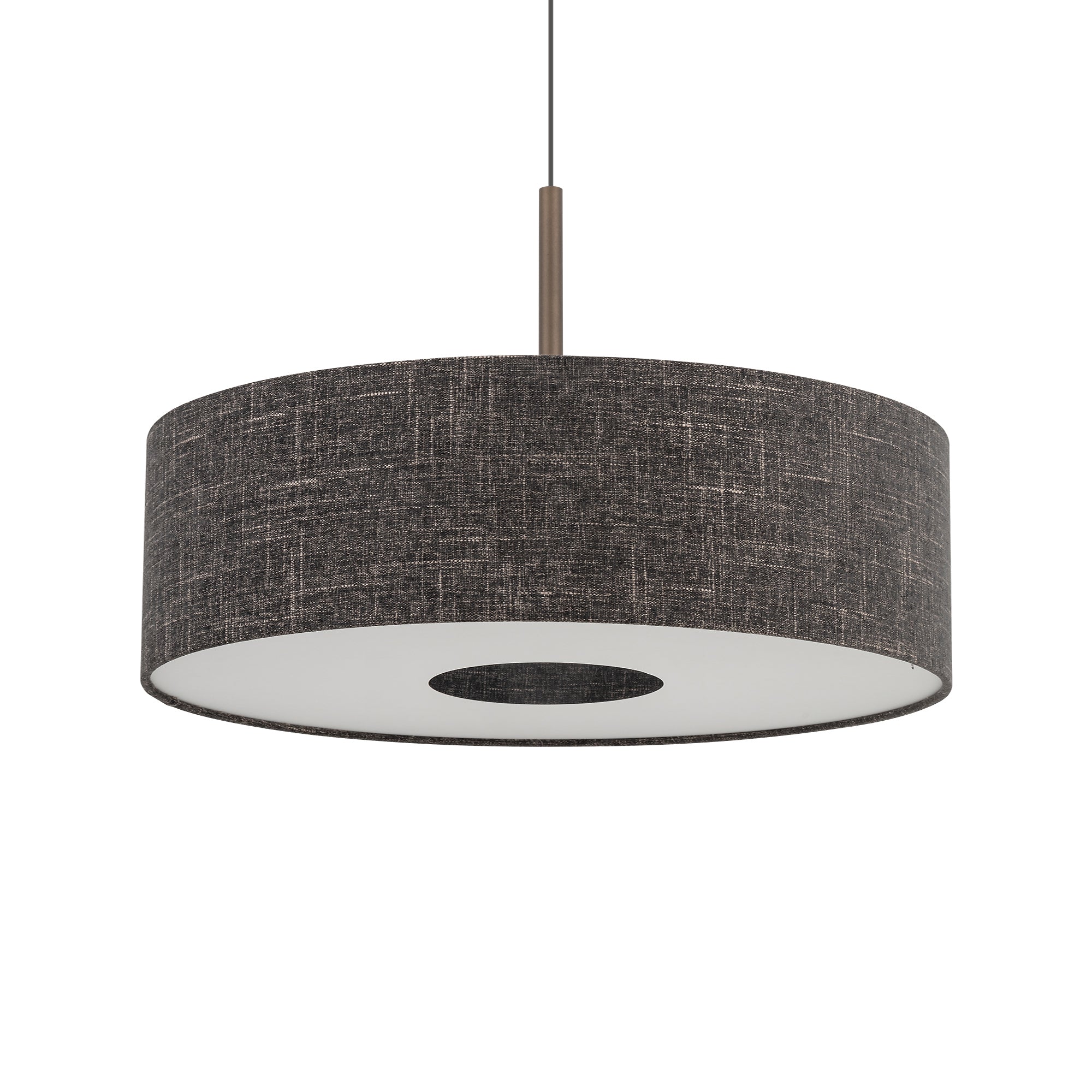 Nowodvorski Lampa wisząca AMARELA L 25W only LED 220-230 50/60 Hz - Tkanina - Czarny melanż 11660