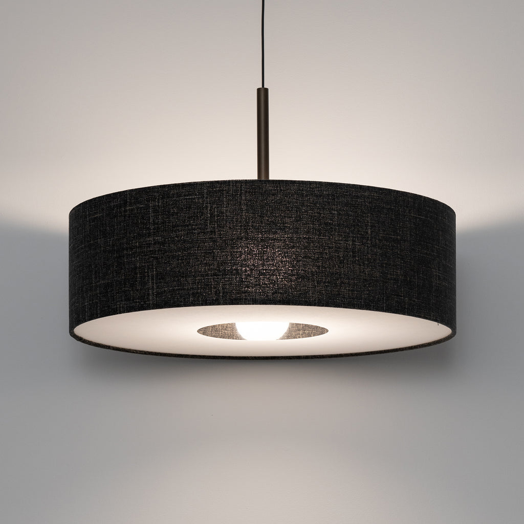 Nowodvorski Lampa wisząca AMARELA L 25W only LED 220-230 50/60 Hz - Tkanina - Czarny melanż 11660