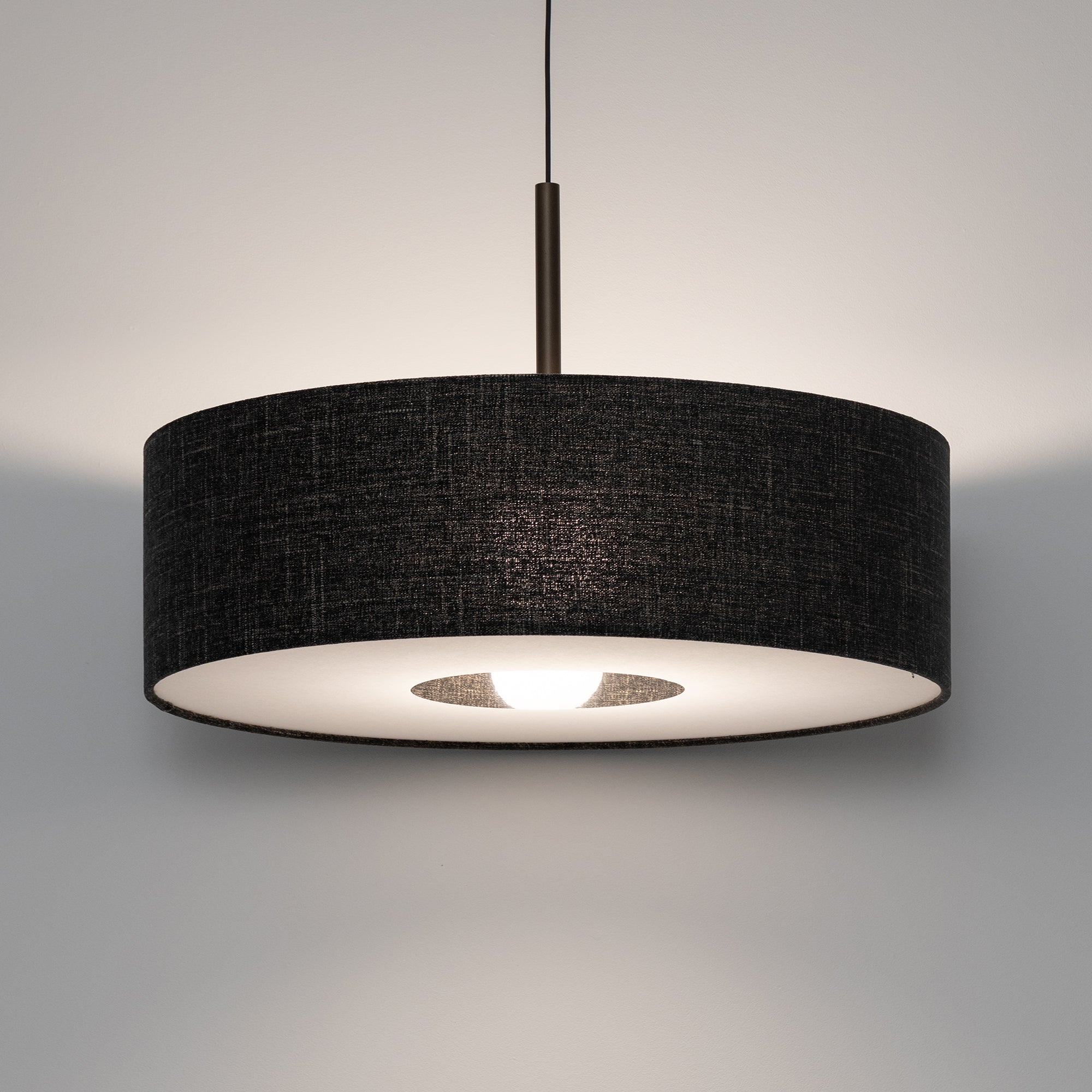 Nowodvorski Lampa wisząca AMARELA L 25W only LED 220-230 50/60 Hz - Tkanina - Czarny melanż 11660