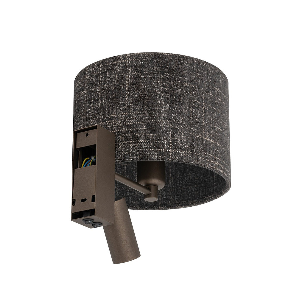 Nowodvorski Kinkiet regulowany z włącznikiem AMARELA A 10W only LED, 10W only LED 220-230 50/60 - Tkanina - Czarny melanż 11661
