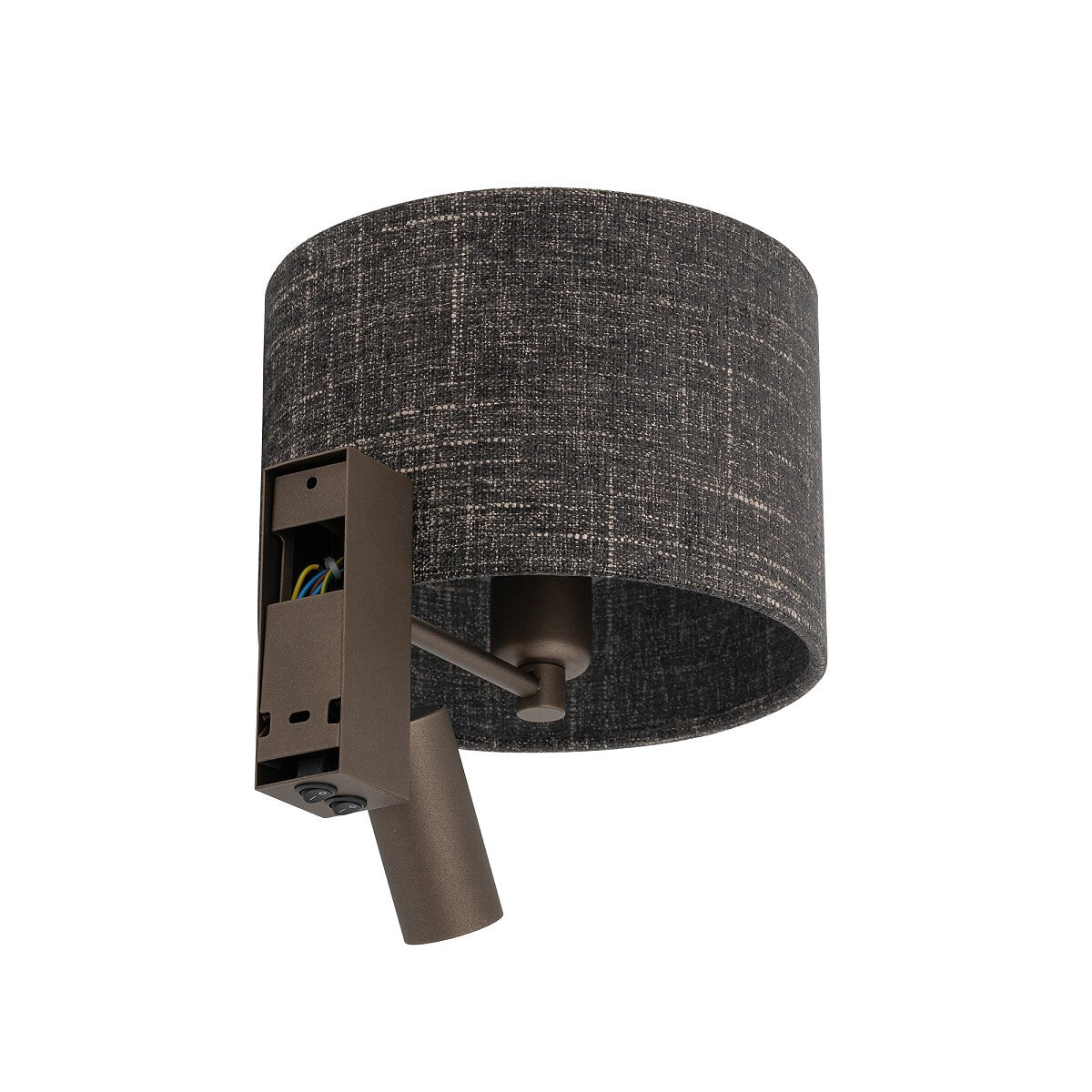 Nowodvorski Kinkiet regulowany z włącznikiem AMARELA A 10W only LED, 10W only LED 220-230 50/60 - Tkanina - Czarny melanż 11661
