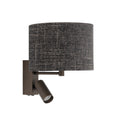Nowodvorski Kinkiet regulowany z włącznikiem AMARELA A 10W only LED, 10W only LED 220-230 50/60 - Tkanina - Czarny melanż 11661