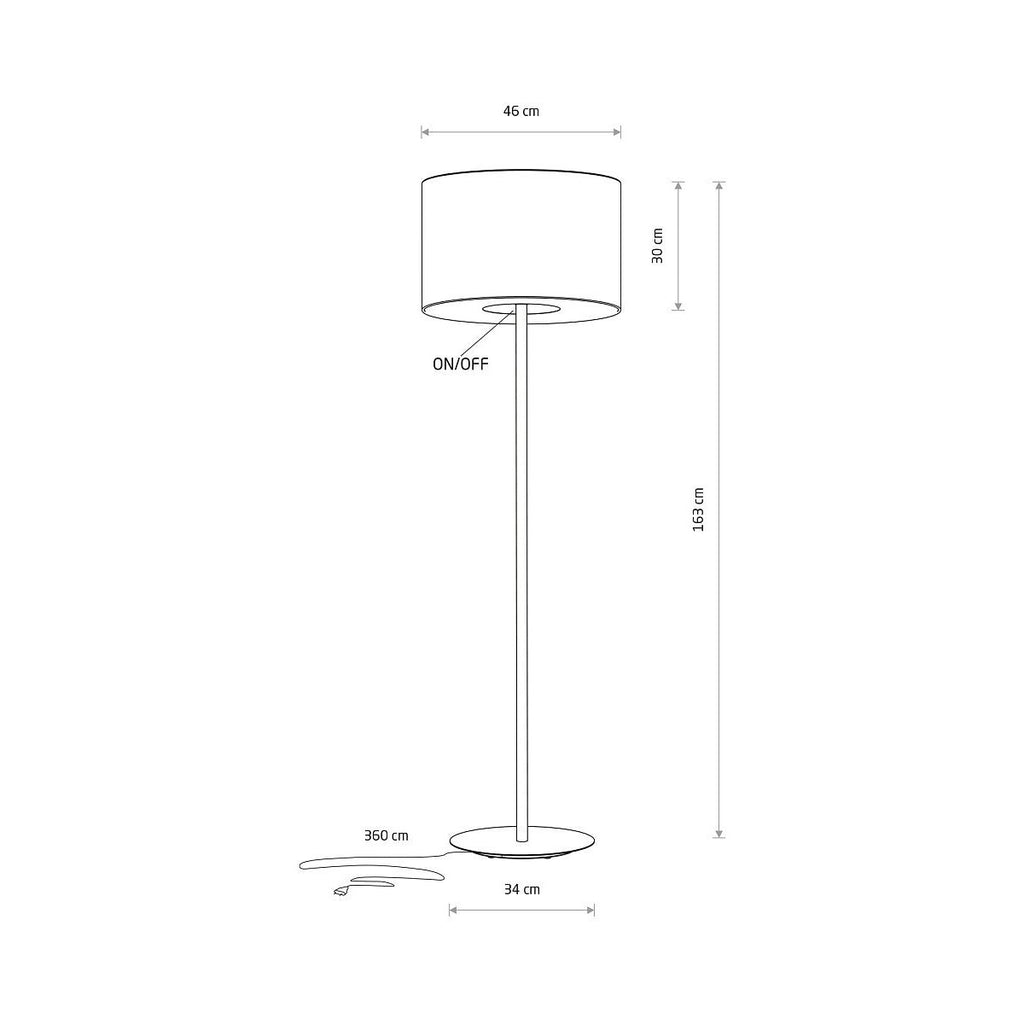 Nowodvorski Lampa podłogowa AMARELA 25W only LED 220-230 50/60 Hz - Tkanina - Czarny melanż 11663