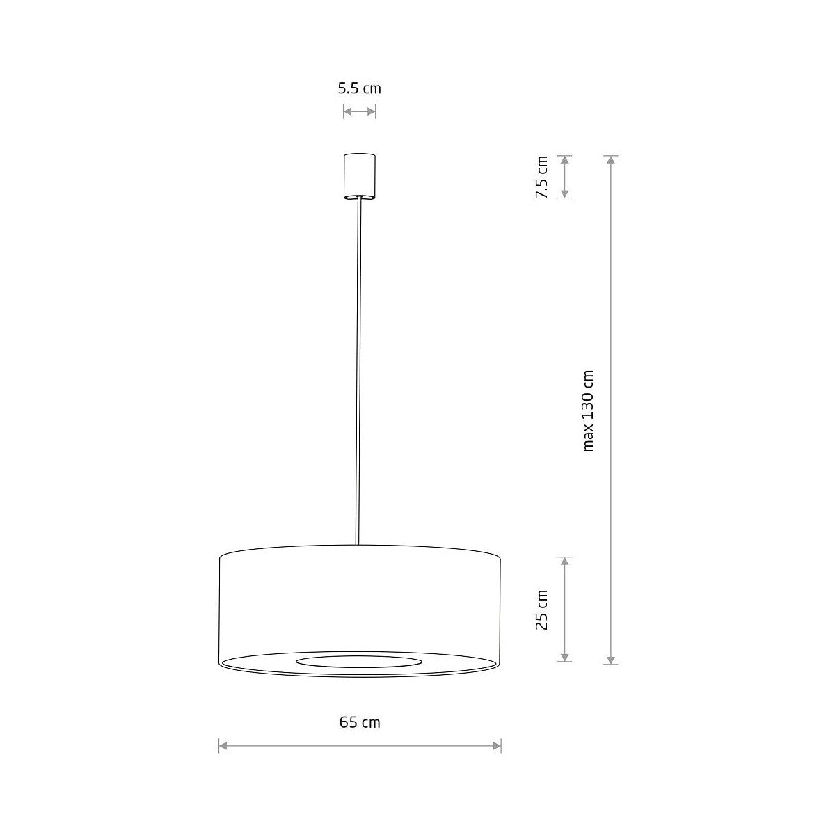 Nowodvorski Lampa wisząca CEDRO L 25W only LED 220-230 50/60 Hz - Tkanina - Beżowy 11666