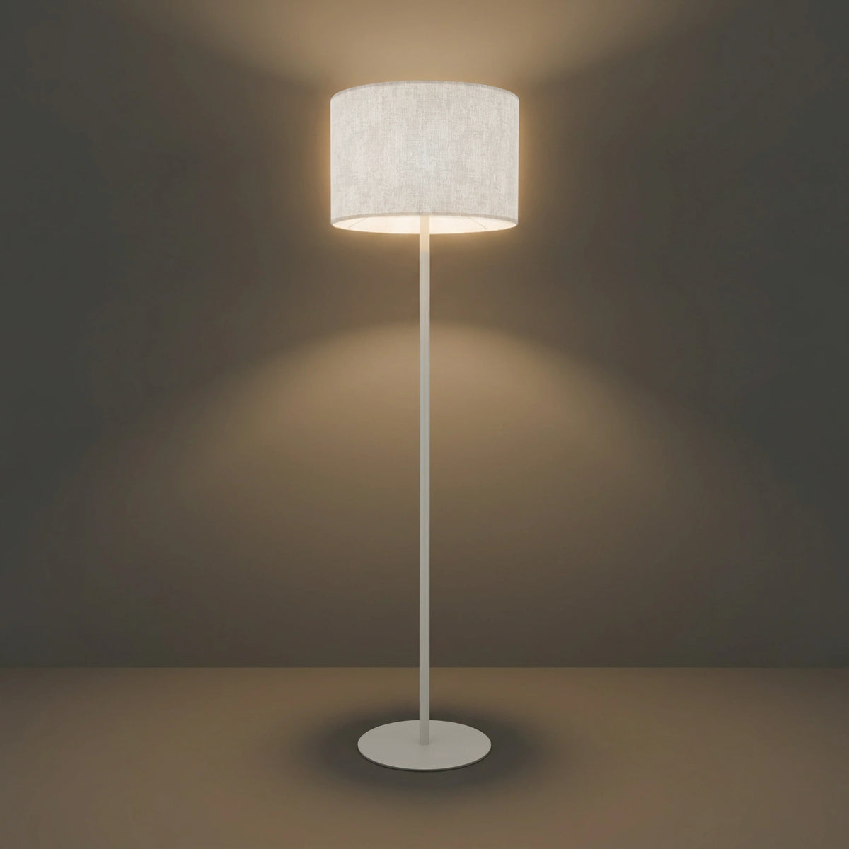 Nowodvorski Lampa podłogowa CEDRO 25W only LED 220-230 50/60 Hz - Tkanina - Beżowy 11667 - lampa włączona