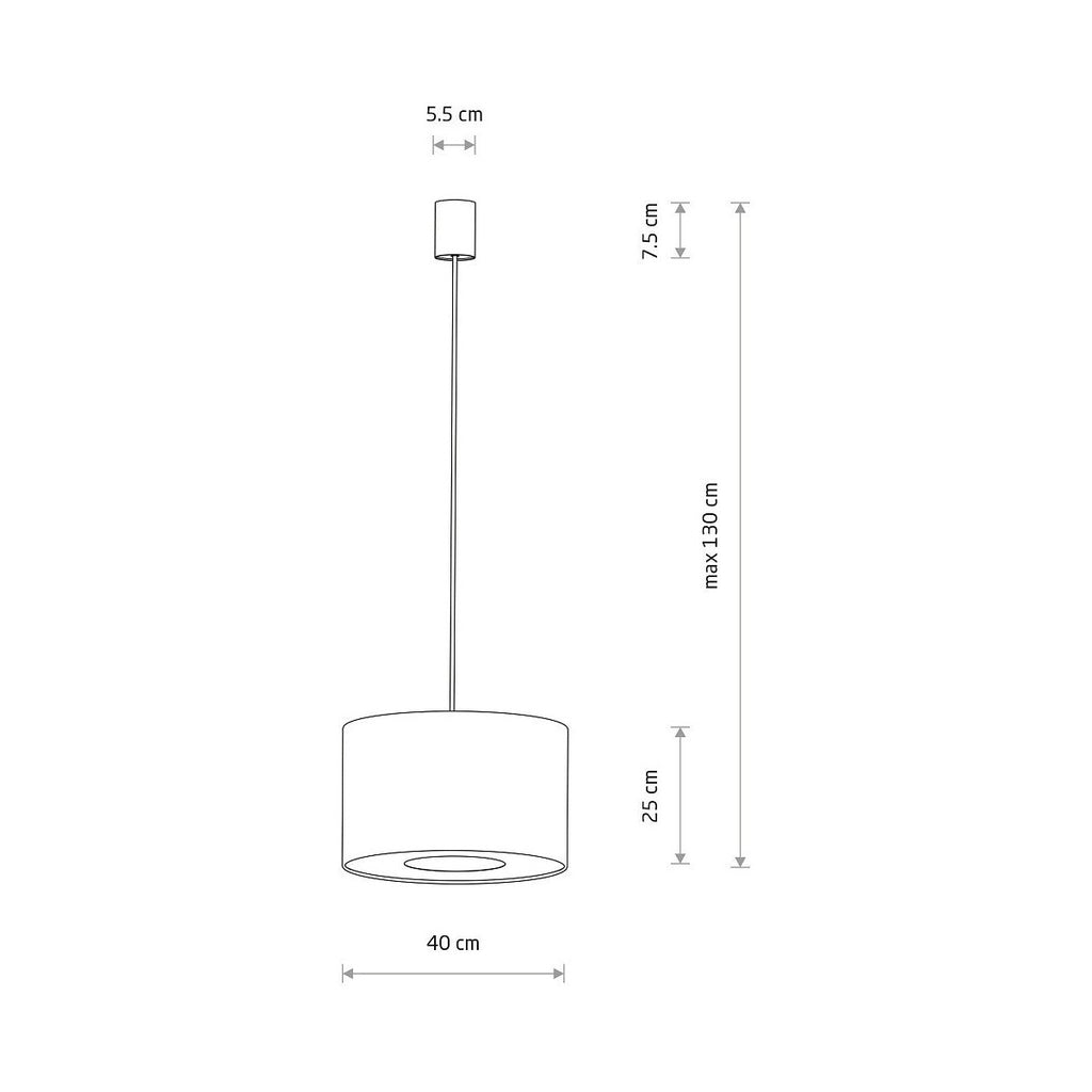 Nowodvorski Lampa wisząca LAGO S 15W only LED 220-230 50/60 Hz - Tkanina - Szary 11673