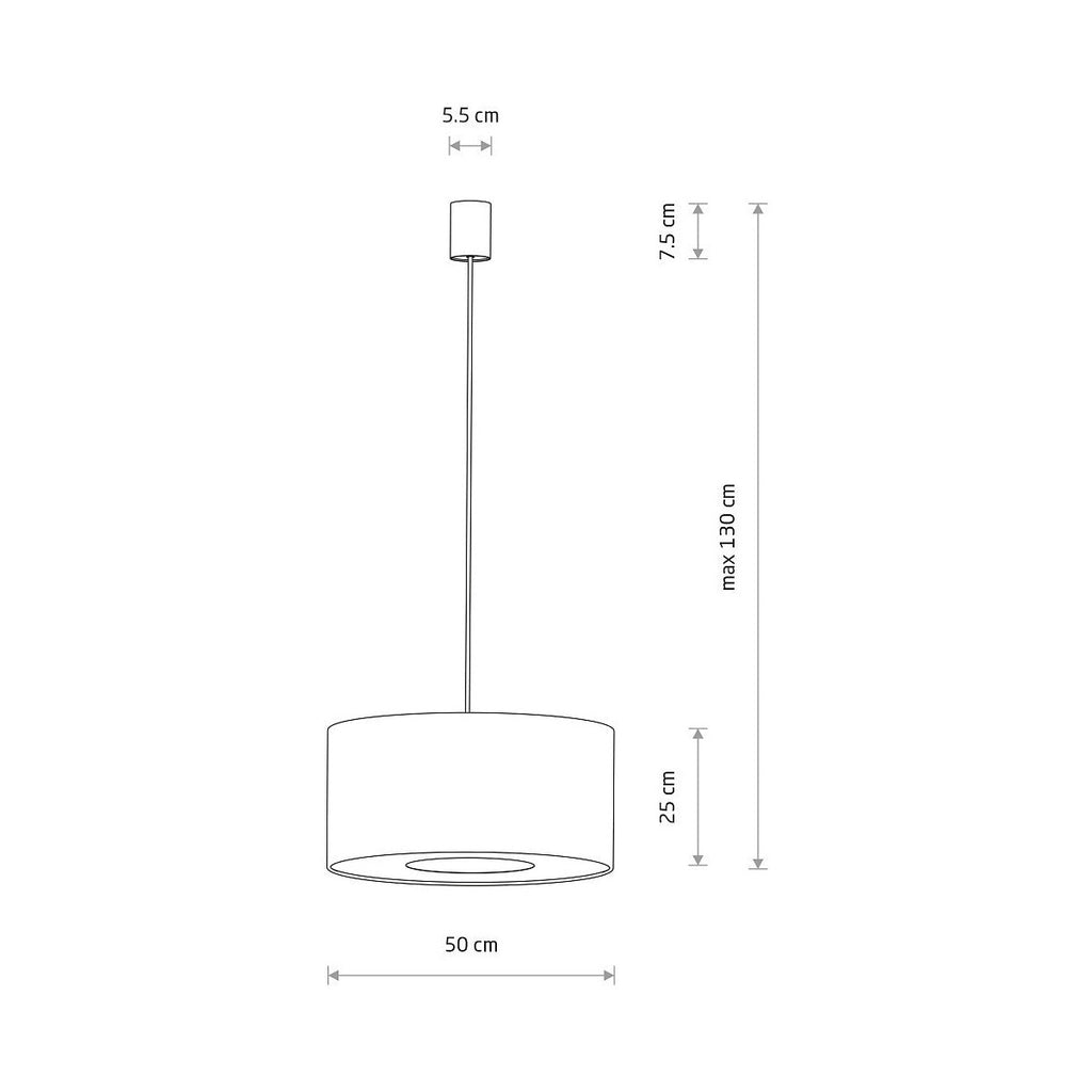 Nowodvorski Lampa wisząca LAGO M 25W only LED 220-230 50/60 Hz - Tkanina - Szary 11674