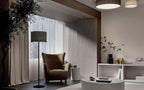Nowodvorski Lampa podłogowa LAGO 25W only LED 220-230 50/60 Hz - Tkanina - Szary 11676