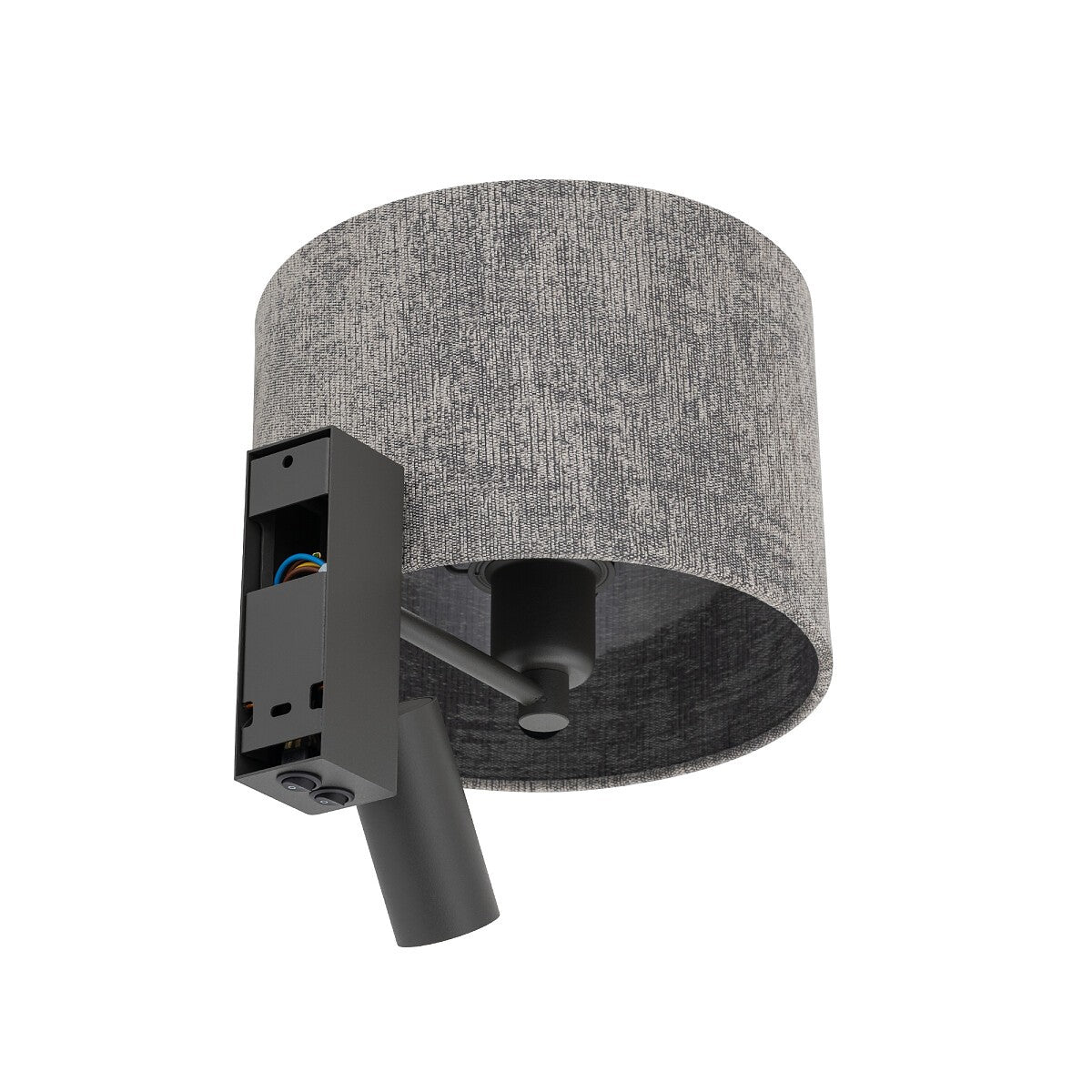 Nowodvorski Kinkiet regulowany z włącznikiem LAGO A 10W only LED, 10W only LED 220-230 50/60 - Tkanina - Szary 11677
