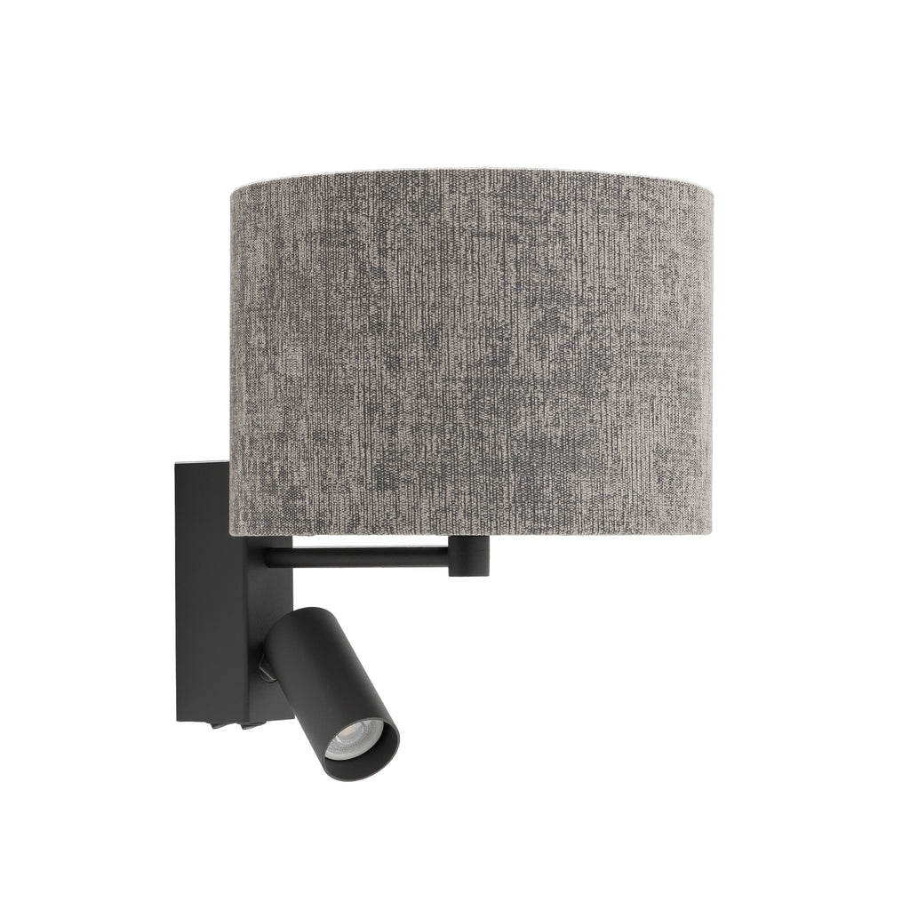 Nowodvorski Kinkiet regulowany z włącznikiem LAGO A 10W only LED, 10W only LED 220-230 50/60 - Tkanina - Szary 11677