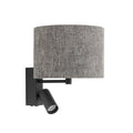 Nowodvorski Kinkiet regulowany z włącznikiem LAGO A 10W only LED, 10W only LED 220-230 50/60 - Tkanina - Szary 11677
