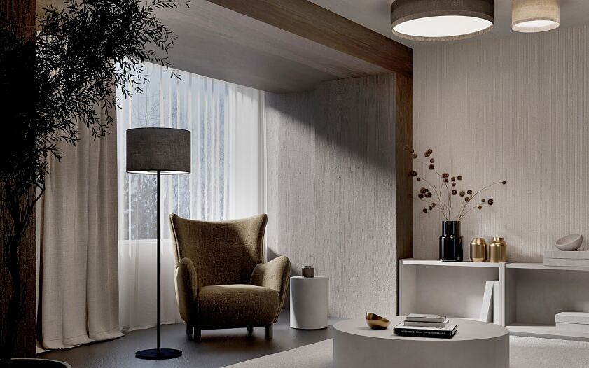 Nowodvorski Plafon LAGO L 15W only LED 220-230 50/60 Hz - Tkanina - Szary 11681