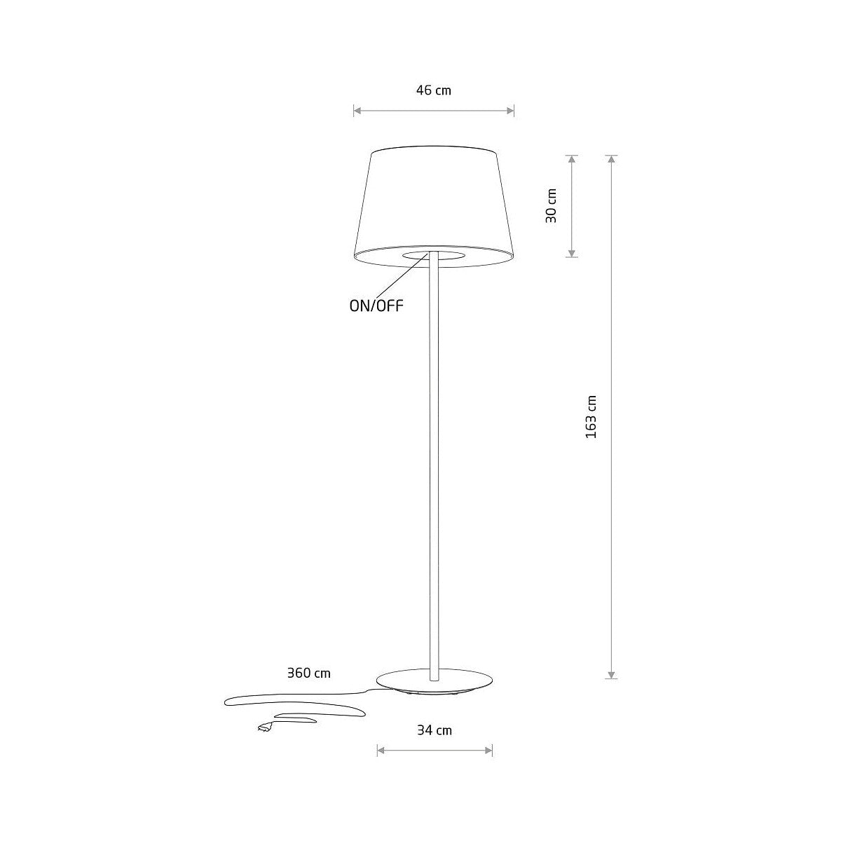 Nowodvorski Lampa podłogowa TUTOIA 25W only LED 220-230 50/60 Hz - Tkanina - Beżowy 11683
