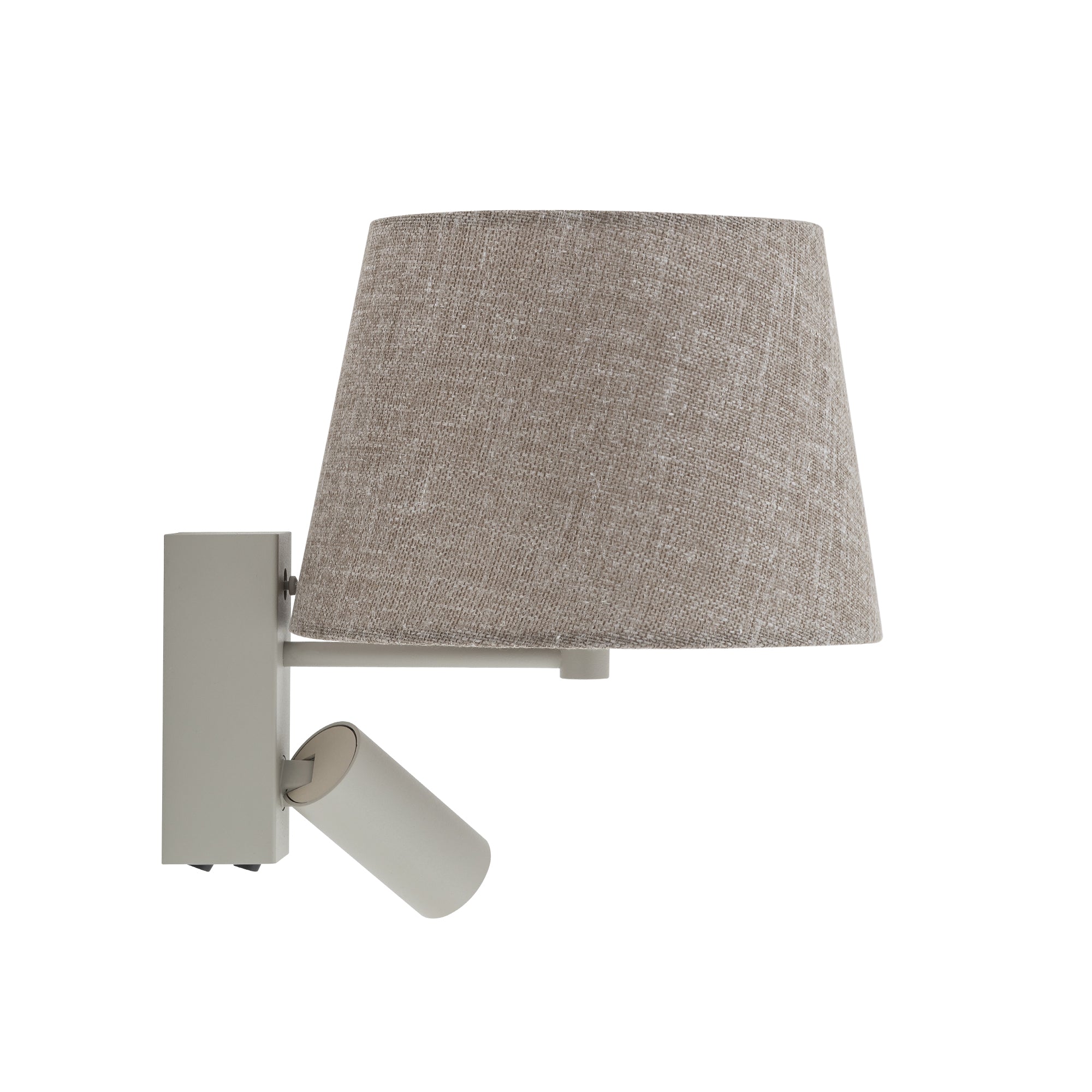 Nowodvorski Kinkiet regulowany z włącznikiem TUTOIA 10W only LED, 10W only LED 220-230 50/60 - Tkanina - Beżowy 11684